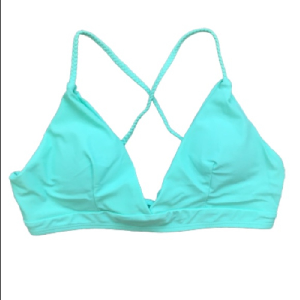 Braided mint green bikini top